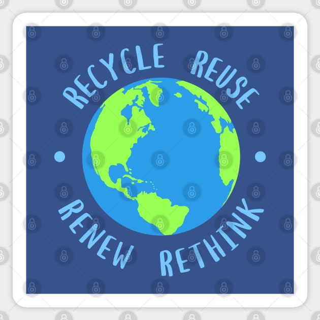 Recycle Reuse Renew Rethink Sticker by valentinahramov